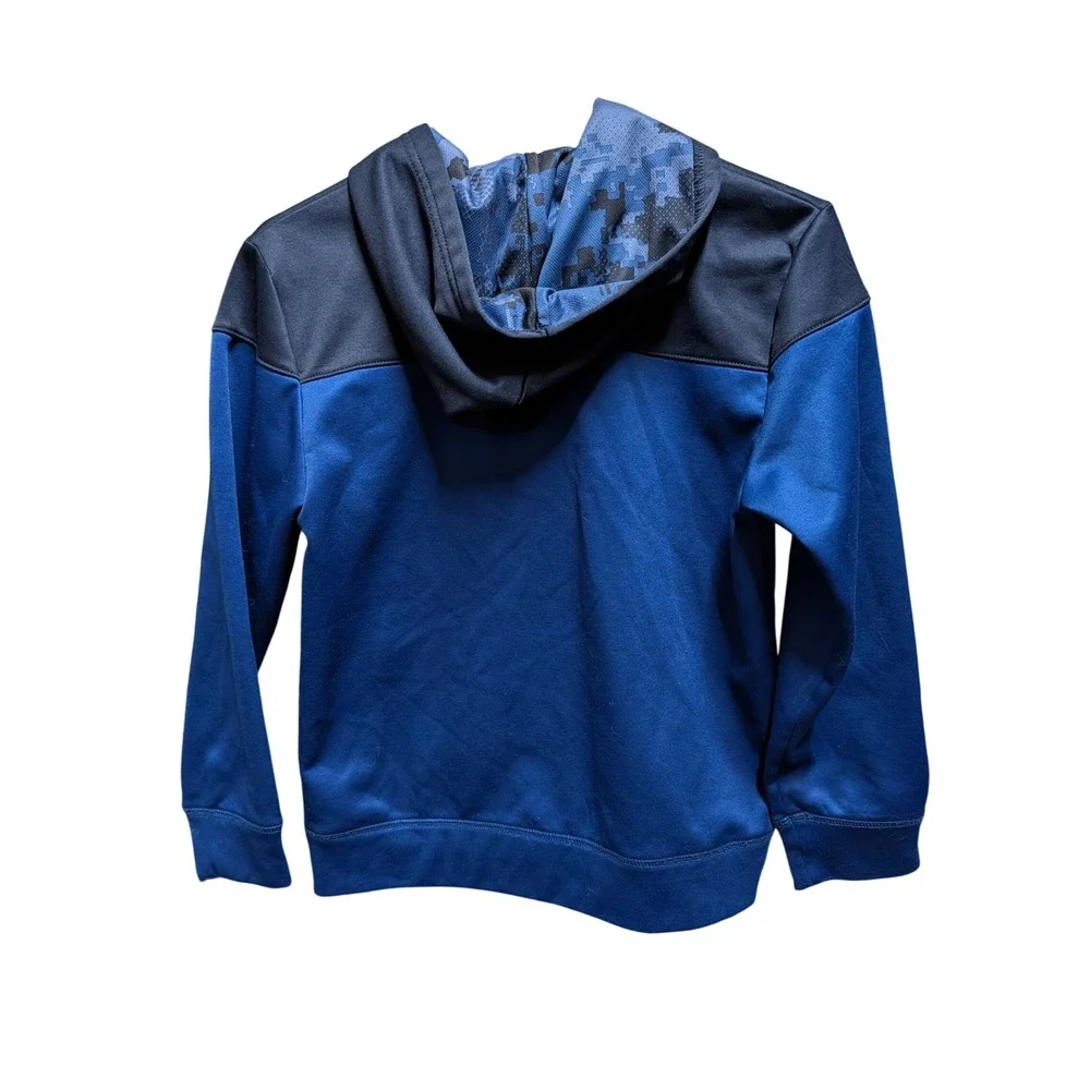 Childrens Place Sport Boys Blue Colorblock Full Zip Hoodie L 10/12 Digital Camo